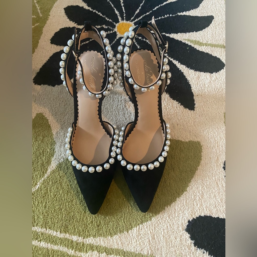 Nicola Bathie x Antonio Melani Bebe ankle strap high heel